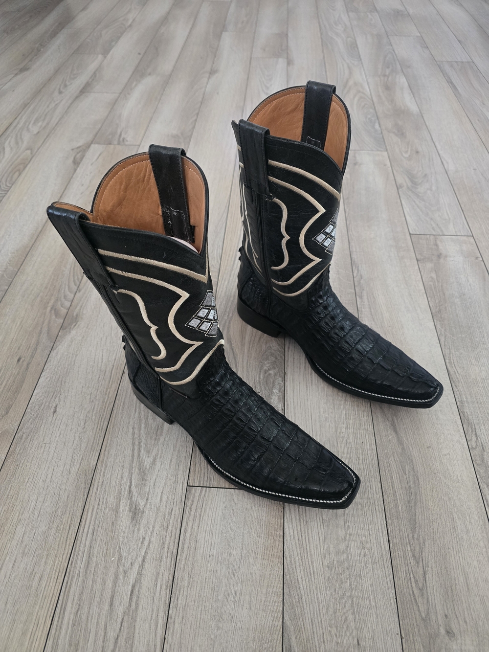 Cowboy Boots Crocodile Leather With Matching Belt